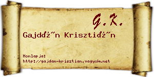 Gajdán Krisztián névjegykártya